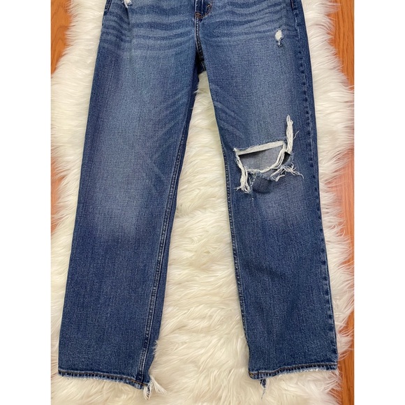 Abercrombie & Fitch The Straight Ankle Ultra High Rise Distressed Jeans 28/6 - Picture 3 of 8